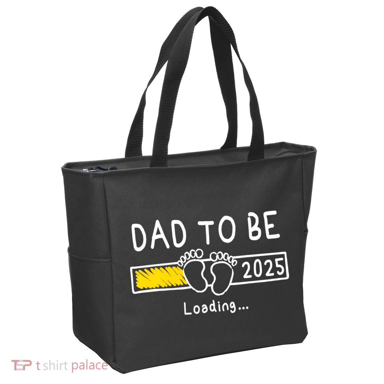 Dad To Be 2025 Dad Est 2025 Daddy To Be Promoted To Daddy Zip Tote Bag