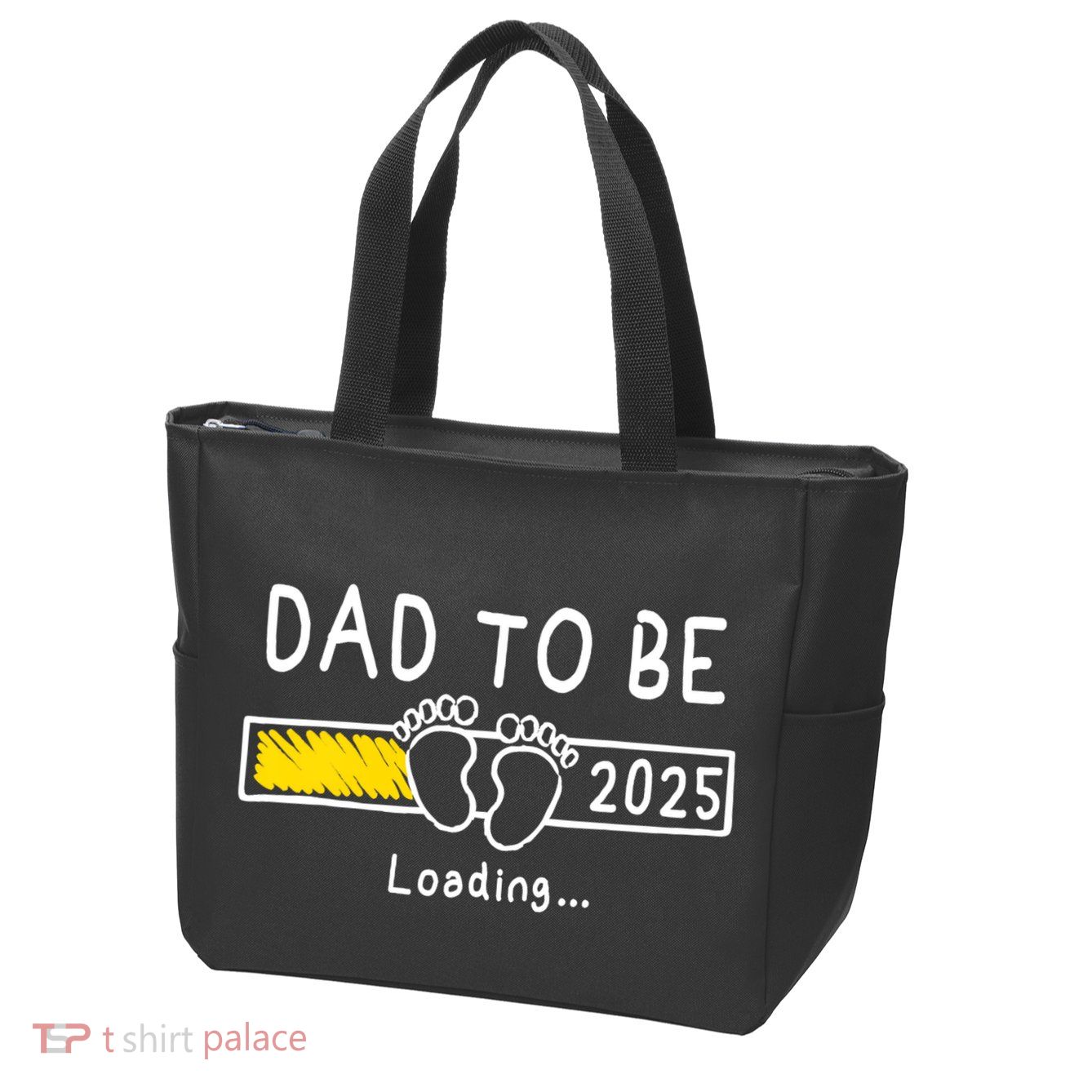 Dad To Be 2025 Dad Est 2025 Daddy To Be Promoted To Daddy Zip Tote Bag