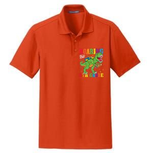 Dinosaur TRex Back To School Roaring Into Sixth Grade Gift Dry Zone Grid Polo