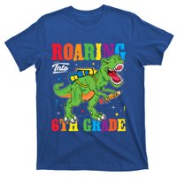 Dinosaur TRex Back To School Roaring Into Sixth Grade Gift T-Shirt