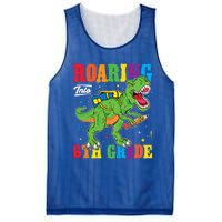 Dinosaur TRex Back To School Roaring Into Sixth Grade Gift Mesh Reversible Basketball Jersey Tank