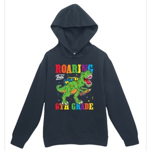 Dinosaur TRex Back To School Roaring Into Sixth Grade Gift Urban Pullover Hoodie