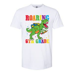 Dinosaur TRex Back To School Roaring Into Sixth Grade Gift Softstyle CVC T-Shirt