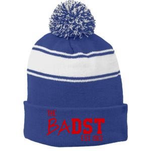 Dst The Badst Est 1913 Soror Delta Gift Stripe Pom Pom Beanie