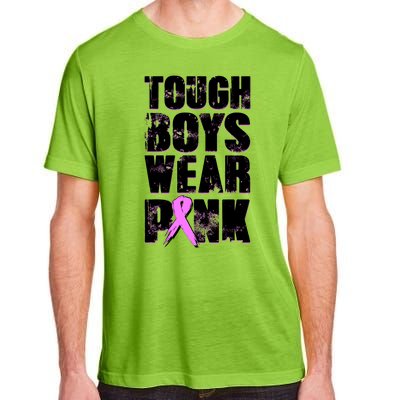 Distressed Tough Boys Wear Pink Breast Cancer Awareness Adult ChromaSoft Performance T-Shirt