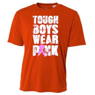 Distressed Tough Boys Wear Pink Breast Cancer Awareness Cooling Performance Crew T-Shirt