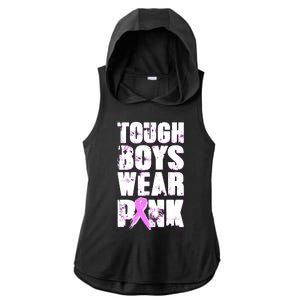 Distressed Tough Boys Wear Pink Breast Cancer Awareness Ladies PosiCharge Tri-Blend Wicking Draft Hoodie Tank