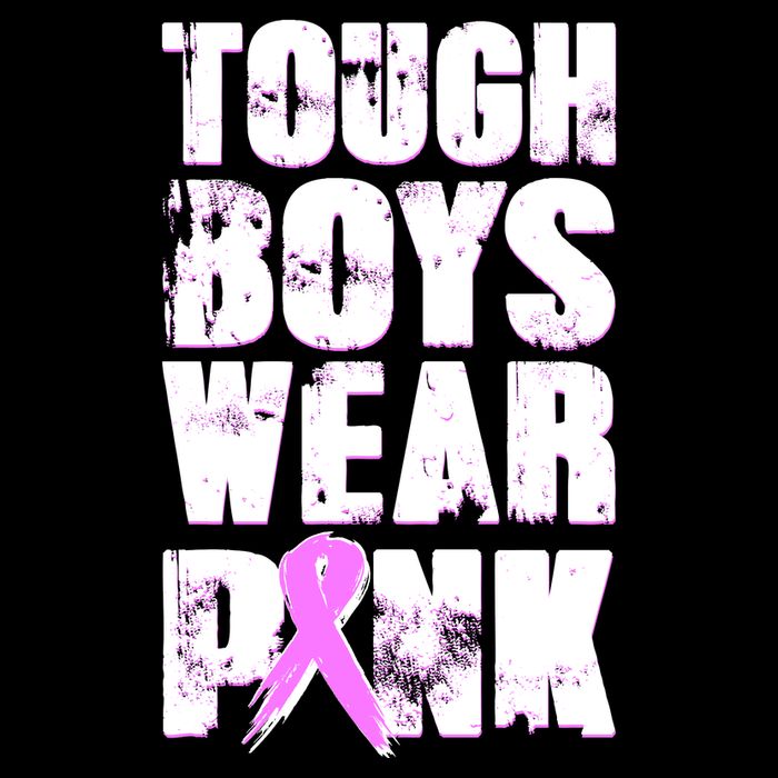 Distressed Tough Boys Wear Pink Breast Cancer Awareness Bucket Hat