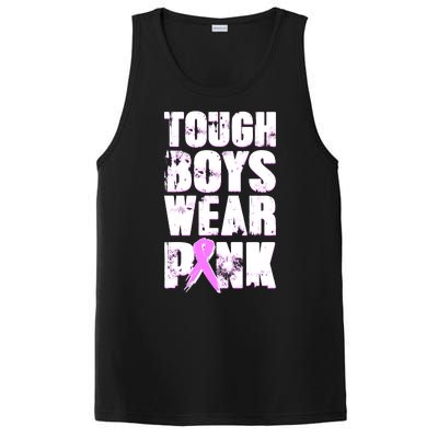 Distressed Tough Boys Wear Pink Breast Cancer Awareness PosiCharge Competitor Tank