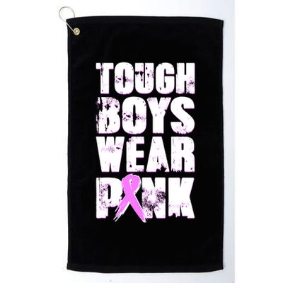 Distressed Tough Boys Wear Pink Breast Cancer Awareness Golf Towel