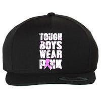 Distressed Tough Boys Wear Pink Breast Cancer Awareness Wool Snapback Cap