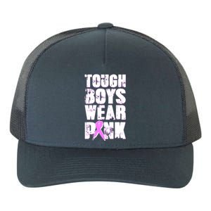 Distressed Tough Boys Wear Pink Breast Cancer Awareness Yupoong Adult 5-Panel Trucker Hat