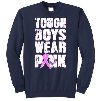 Distressed Tough Boys Wear Pink Breast Cancer Awareness Sweatshirt