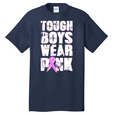 Distressed Tough Boys Wear Pink Breast Cancer Awareness Tall T-Shirt