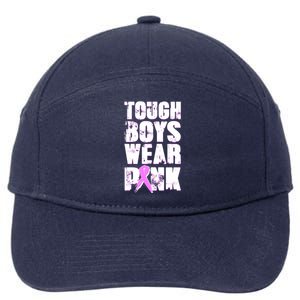 Distressed Tough Boys Wear Pink Breast Cancer Awareness 7-Panel Snapback Hat