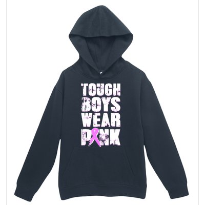 Distressed Tough Boys Wear Pink Breast Cancer Awareness Urban Pullover Hoodie