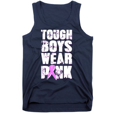 Distressed Tough Boys Wear Pink Breast Cancer Awareness Tank Top