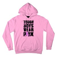 Distressed Tough Boys Wear Pink Breast Cancer Awareness Hoodie