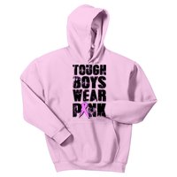 Distressed Tough Boys Wear Pink Breast Cancer Awareness Kids Hoodie