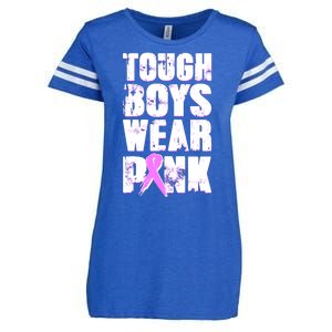 Distressed Tough Boys Wear Pink Breast Cancer Awareness Enza Ladies Jersey Football T-Shirt