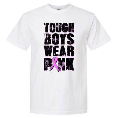 Distressed Tough Boys Wear Pink Breast Cancer Awareness Garment-Dyed Heavyweight T-Shirt