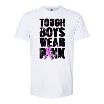 Distressed Tough Boys Wear Pink Breast Cancer Awareness Softstyle CVC T-Shirt