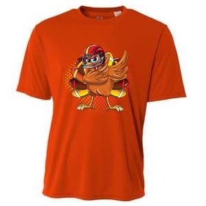 Dabbing Turkey Bowl Football Thanksgiving Cool Gift Cooling Performance Crew T-Shirt