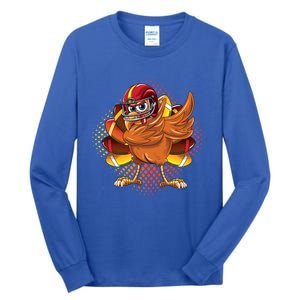 Dabbing Turkey Bowl Football Thanksgiving Cool Gift Tall Long Sleeve T-Shirt