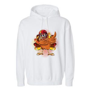 Dabbing Turkey Bowl Football Thanksgiving Cool Gift Garment-Dyed Fleece Hoodie