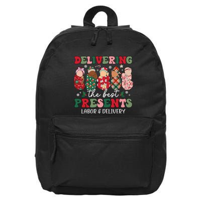 Delivering The Best Presents Labor Delivery Nurse Christmas 16 in Basic Backpack