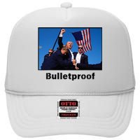 Donald Trump Bulletproof 2024 Presidential Candidate 45 High Crown Mesh Back Trucker Hat