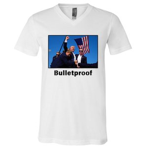 Donald Trump Bulletproof 2024 Presidential Candidate 45 V-Neck T-Shirt