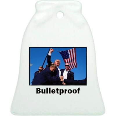 Donald Trump Bulletproof 2024 Presidential Candidate 45 Ceramic Bell Ornament