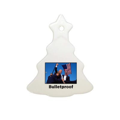 Donald Trump Bulletproof 2024 Presidential Candidate 45 Ceramic Tree Ornament