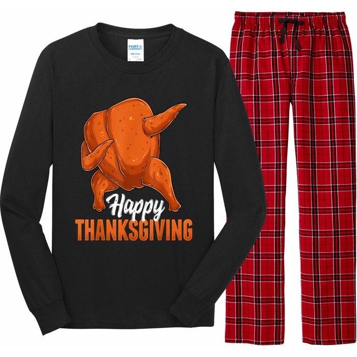 Dabbing Turkey Breast Thanksgiving Funny Dance Long Sleeve Pajama Set