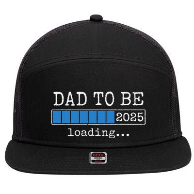 Dad To Be 2025 Dad Est 2025 Daddy To Be Promoted To Daddy 7 Panel Mesh Trucker Snapback Hat