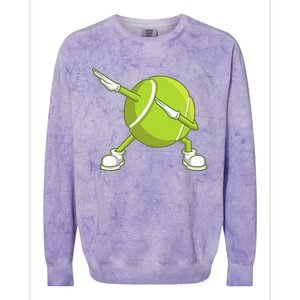 Dabbing Tennis Ball Funny Dab Dance Racket Game Outfit Colorblast Crewneck Sweatshirt