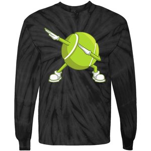 Dabbing Tennis Ball Funny Dab Dance Racket Game Outfit Tie-Dye Long Sleeve Shirt