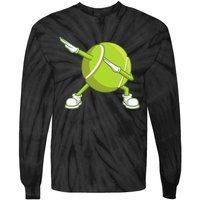 Dabbing Tennis Ball Funny Dab Dance Racket Game Outfit Tie-Dye Long Sleeve Shirt