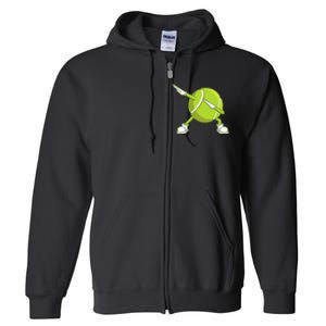 Dabbing Tennis Ball Funny Dab Dance Racket Game Outfit Full Zip Hoodie