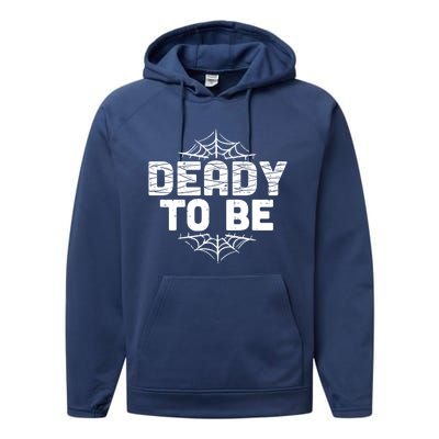 Deady To Be Soon New Dad Halloween Pregnancy Announcet Cool Gift Performance Fleece Hoodie