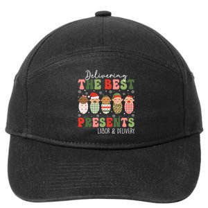 Delivering The Best Presents Labor Delivery Nurse Christmas 7-Panel Snapback Hat