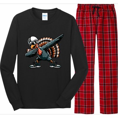 Dabbing Turkey Bowl Football Thanksgiving Gift Long Sleeve Pajama Set