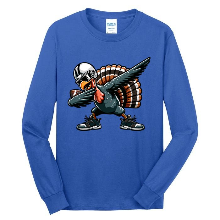 Dabbing Turkey Bowl Football Thanksgiving Gift Tall Long Sleeve T-Shirt