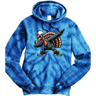 Dabbing Turkey Bowl Football Thanksgiving Gift Tie Dye Hoodie