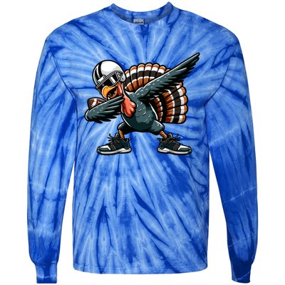 Dabbing Turkey Bowl Football Thanksgiving Gift Tie-Dye Long Sleeve Shirt