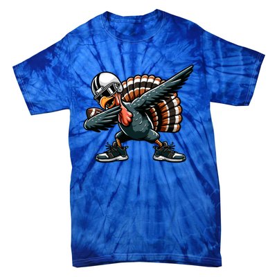 Dabbing Turkey Bowl Football Thanksgiving Gift Tie-Dye T-Shirt