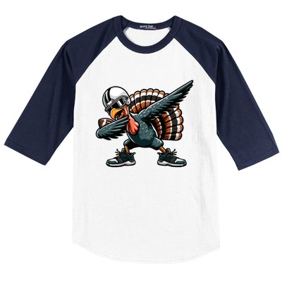 Dabbing Turkey Bowl Football Thanksgiving Gift Baseball Sleeve Shirt