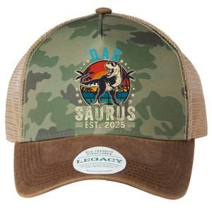 Dad To Be 2025 Dad Saurus Dinosaur Promoted To Daddy 2025 Legacy Tie Dye Trucker Hat