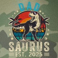 Dad To Be 2025 Dad Saurus Dinosaur Promoted To Daddy 2025 Legacy Tie Dye Trucker Hat